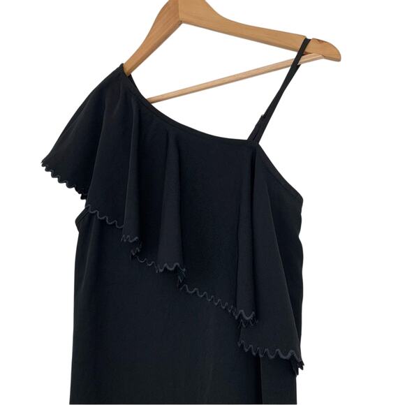 Rodebjer Black One Shoulder Midi Dress S Triacetate GoWeave Scandinavian Fashion - Picture 3 of 6